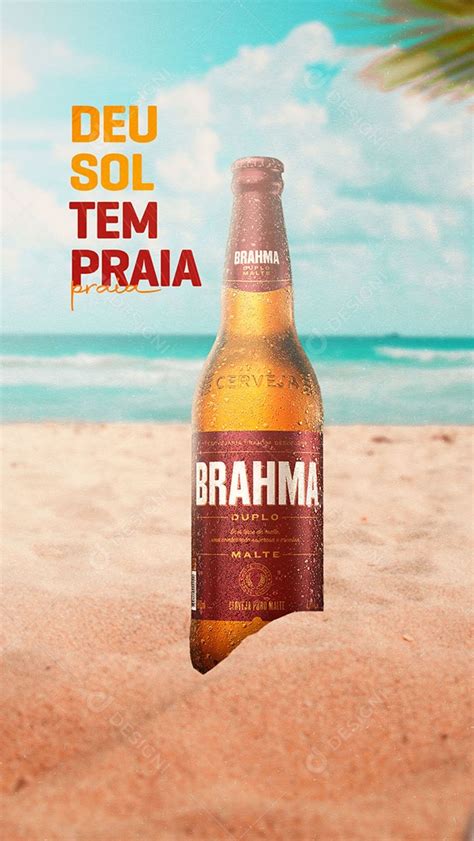 Social Media Bebidas Cerveja Brahma Gelada Story PSD Editável download