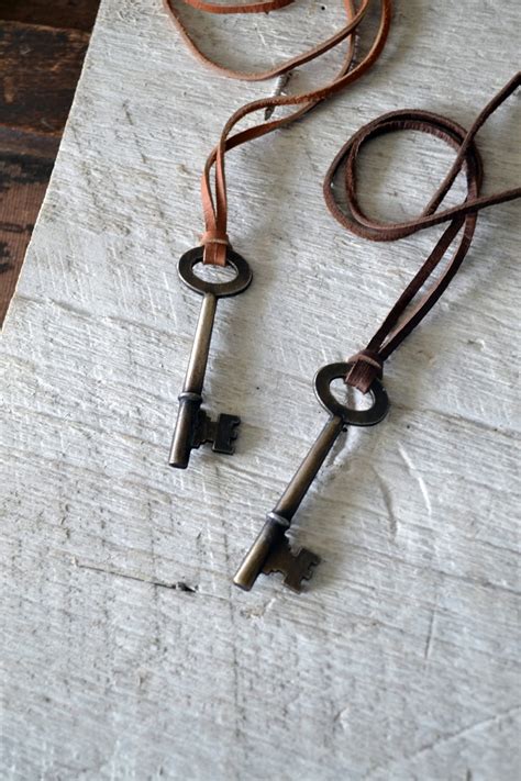 Skeleton Key Necklace Mens Skeleton Key Necklace Rustic Etsy