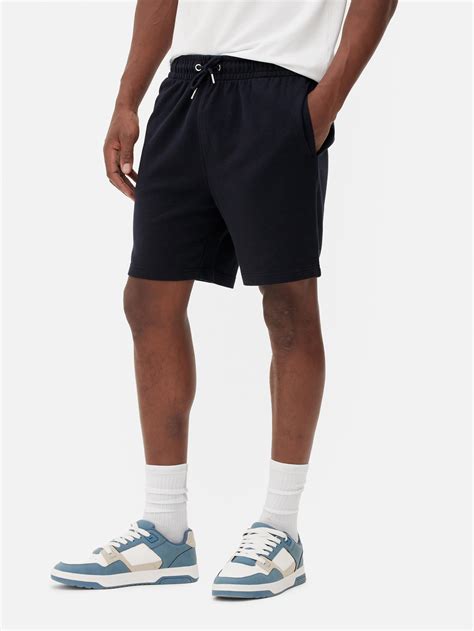 Men S Navy Drawstring Jersey Shorts Primark