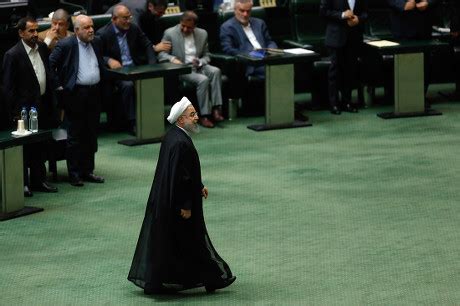 Iranian President Hassan Rouhani Speaks During Editorial Stock Photo