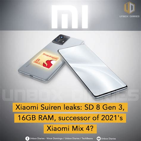 Xiaomi Suiren Leaks SD 8 Gen 3 16GB RAM Successor Of 2021 S Xiaomi