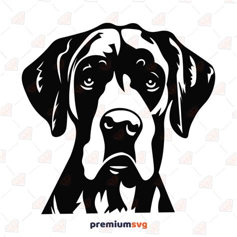 Great Dane Face SVG, Dog Silhouette Files | PremiumSVG