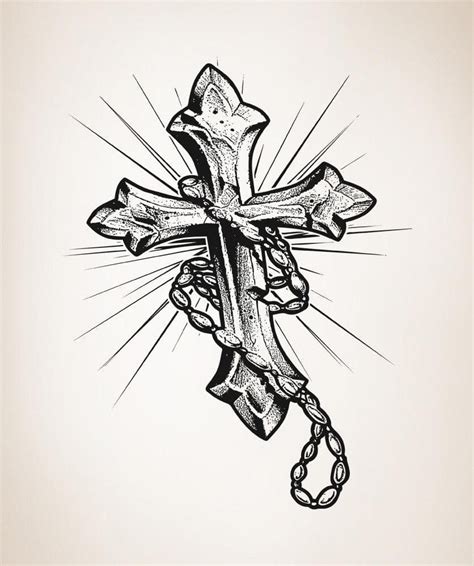 Christian Rosary Cross Vinyl Wall Decal Sticker 5457