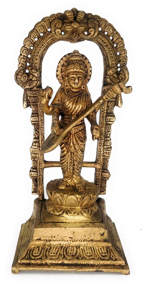 Buy Bhunes Brass Saraswati Idol Brass Saraswati Statue Goddess