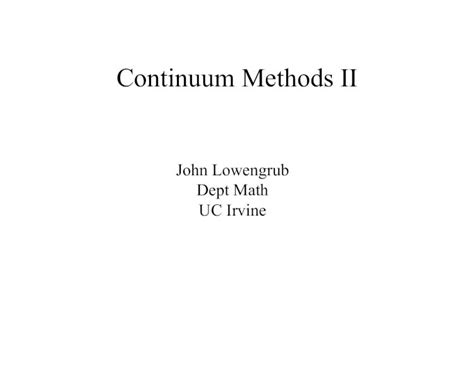 PDF Continuum Methods IIhelper Ipam Ucla Edu Publications Cmtut Cmtut