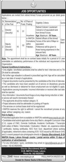 Wapda Lahore Jobs Job Advertisement Pakistan