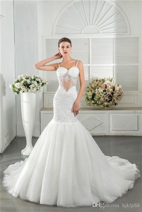 Sexy Backless Mermaid Wedding Dresses Sequins Lace Beads Applique