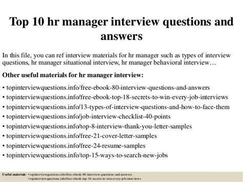 Top 10 Hr Manager Interview Questions And Answers