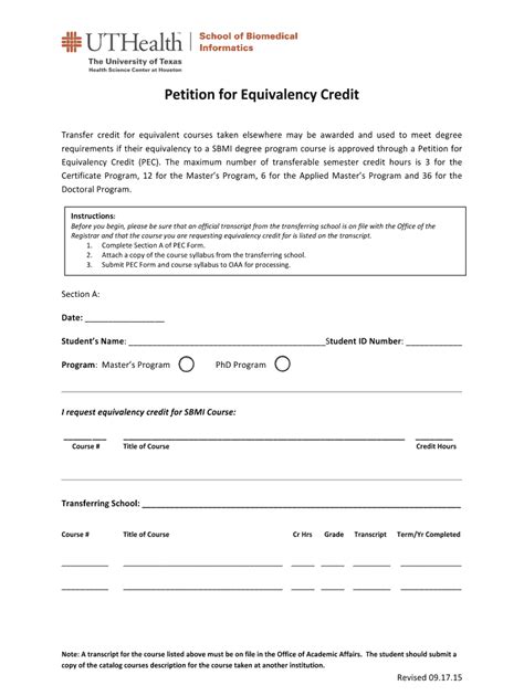 Fillable Online Petition For Equivalency Credit Fax Email Print PdfFiller