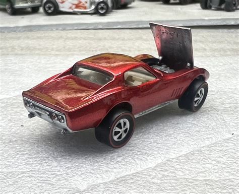 Hot Wheels Redlines Restored Custom Corvette Spectraflame Red W White Interior Ebay