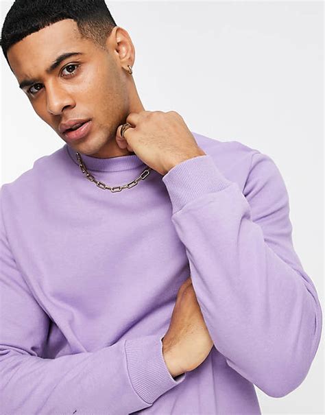 Asos Design Sweatshirt In Purple Asos