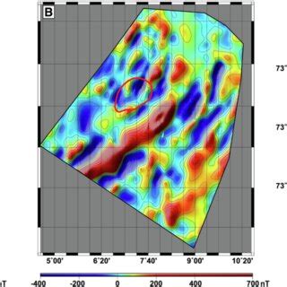 Magnetic anomaly over the survey area. (A) Magnetic anomaly (total ...