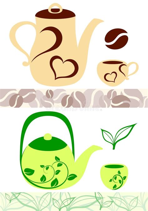 Coffee Bean Tea Leaf Stock Illustrations 1864 Coffee Bean Tea Leaf