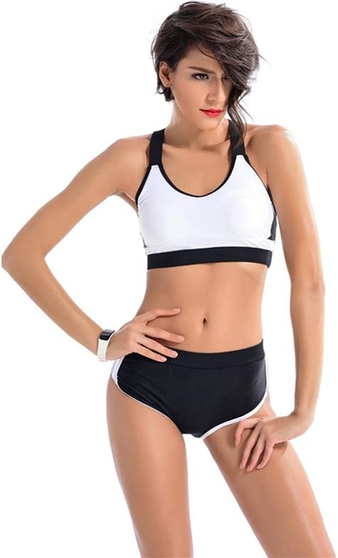 Damen Push Up Sport Bikini Set Racerback Bademode Badeanzug