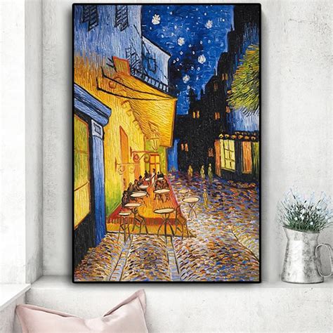 Beroemde Van Gogh Cafe Terras Bij Nacht Olieverf Reproducties Op Canvas