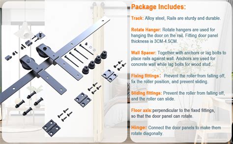 Qinaixqm Ft Cm Sliding Door Track Folding Door Hardware Kit