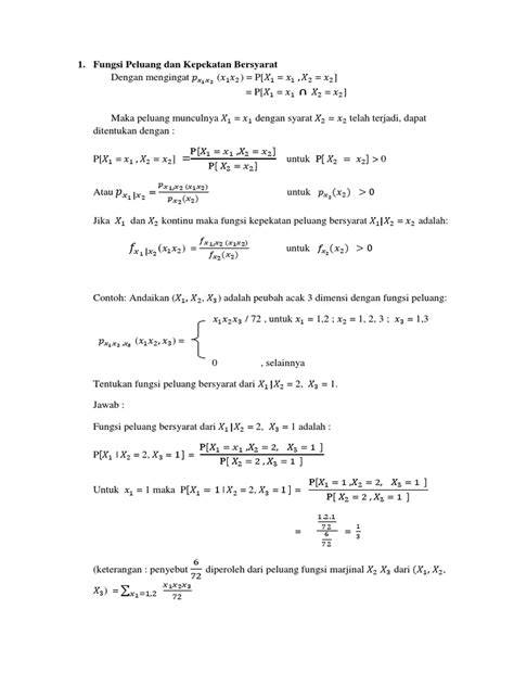 Fungsi Peluang Dan Kepekatan Bersyarat Pdf