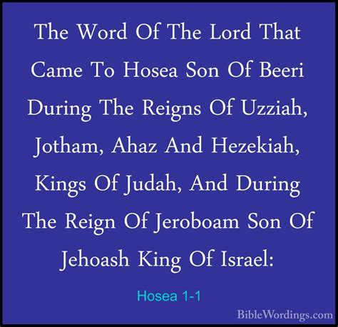 Hosea 1 - Holy Bible English - BibleWordings.com