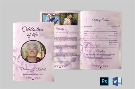 Funeral Program Template Obituary Program Template By Designscozy Thehungryjpeg