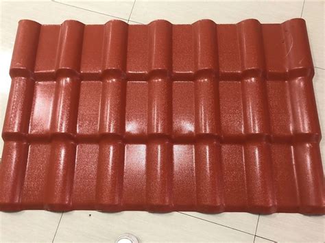 Red Asa Coated Synthetic Resin Residential Roof Tile High Weather Resistant