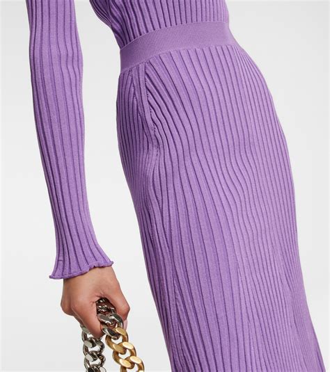 Stella Mccartney Ribbed Knit Midi Skirt Stella Mccartney