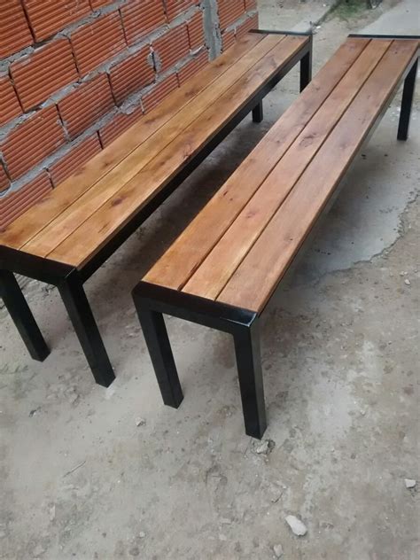 Bancos En Hierro Y Madera Reforzado 2 M De Largo 1 700 00 Wood