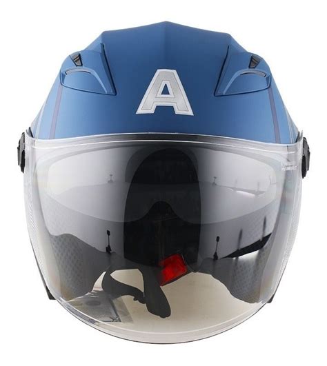 Casco Moto Edge Marvel Capitan America Certificado Dot Meses Sin