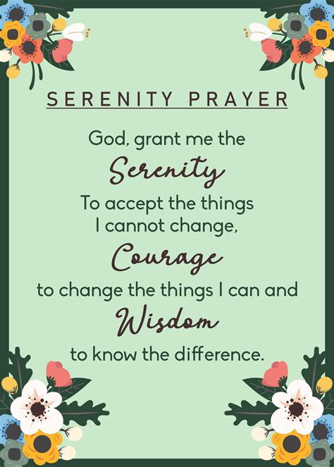 Free Printable Copy Of The Serenity Prayer FREE PRINTABLE TEMPLATES