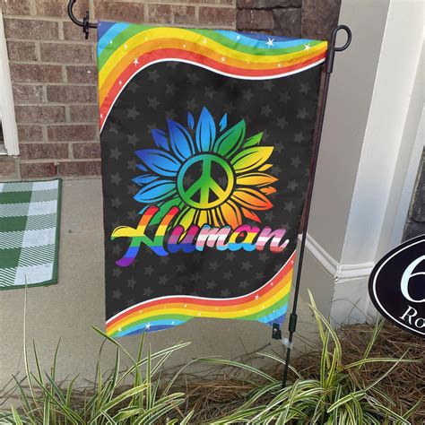 Human Sunflower Rainbow LGBT Flag Gay Pride Proud LGBTQ Flag Progress Pride Flag LGBT Gay