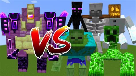 Ender Guardian Vs All Mutants Mobs Mob Battle In Minecraft Youtube