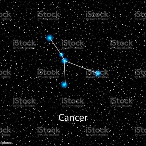 Cancer Vector Zodiac Sign Bright Stars Stock Illustration Download