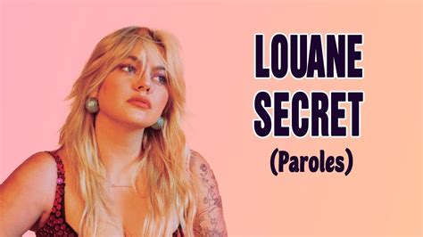 Louane Secret Lyrics Paroles YouTube