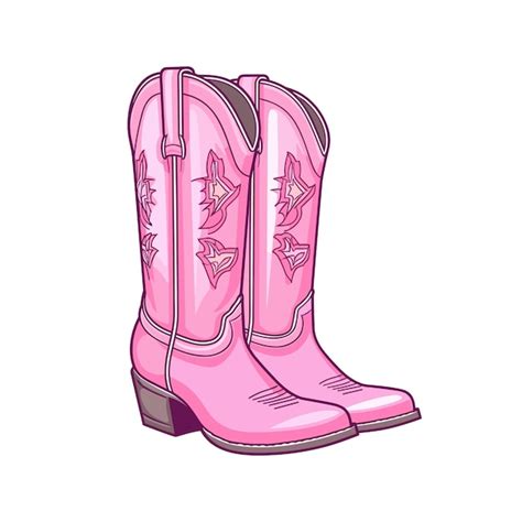 Botas Vaqueras Rosadas Femeninas Ilustraci N Aislada Chica Vaquera Usa