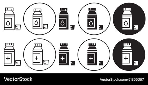 Syrup Bottle Icon Set Collection For Web Vector Image