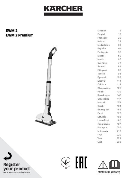 K Rcher Ewm Electric Mop User Manual K V Elektro