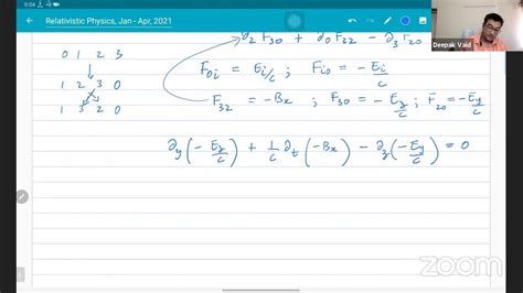 Ph852 Relativistic Physics Lecture 27 Maxwell S Equations In Covariant Form Part 2 Mar 19