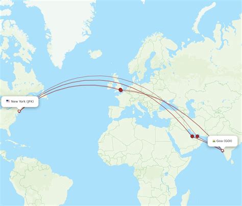 All Flight Routes From New York To Goa JFK To GOI Flight Routes