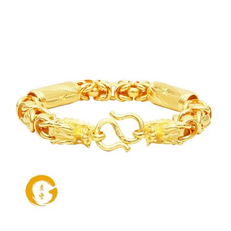 916 Gold Premium Double Dragon Head Bangle Orient Jewellers Singapore