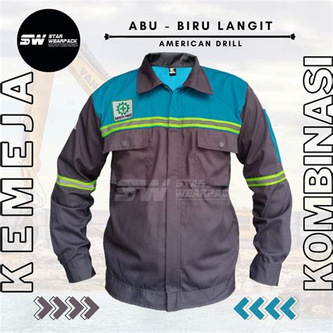 Jual Wearpack Safety Baju Kerja Lapangan Seragam Kerja Warna Abu