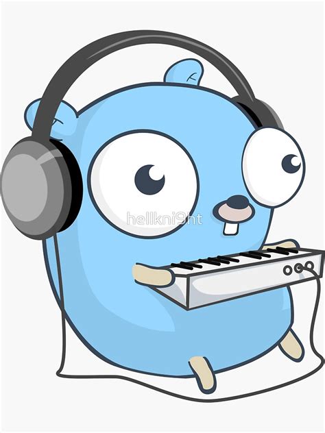 "The Golang Mascot: Music" Sticker for Sale by hellkni9ht | Redbubble