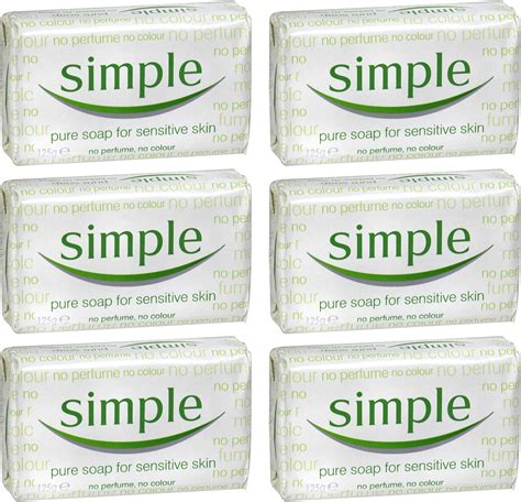 Simple 26058 Hand Soap Bars 125 G White Pack Of 6 Uk Beauty