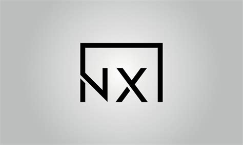 diseño del logotipo de la letra nx logotipo de nx con forma cuadrada