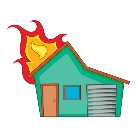 House on fire icon, cartoon style 14916540 Vector Art at Vecteezy