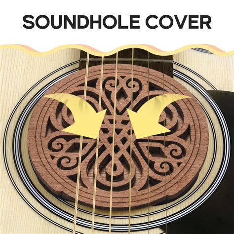 Guitar Wooden Soundhole Sound Hole Cover Block Feedback Buffer Mahogany