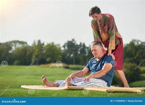 Thai Shoulder Massage Outdoor Stock Image Image Of Background