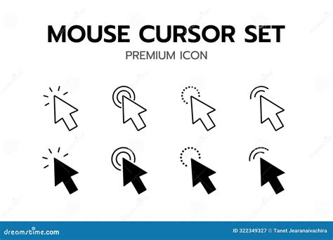 Set Of Cursor Icons Click Vector Icons Mouse Click Cursor Hand