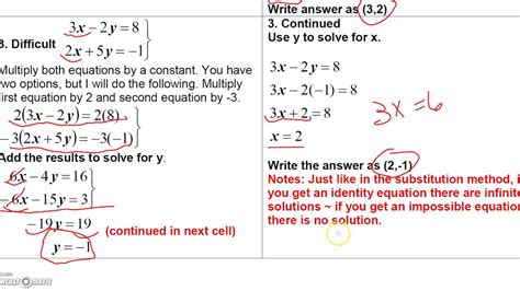 8 3 Solving Systems Of Linear Equation By Elimination Youtube