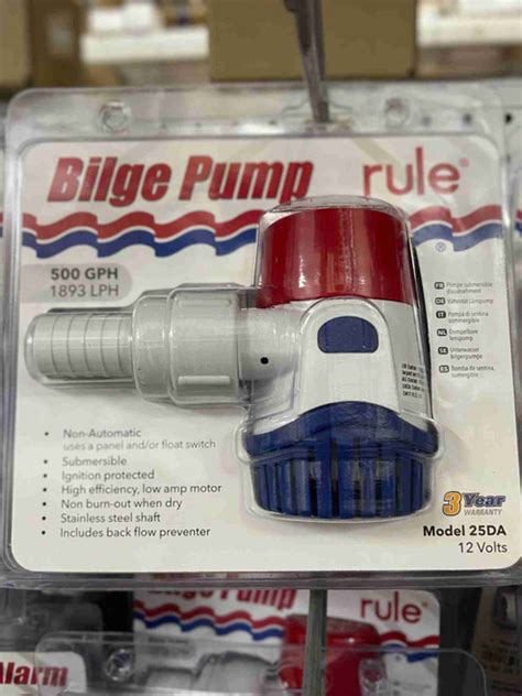 Rule 25da 500 Gph 12v Bilge Pump Non Automatic