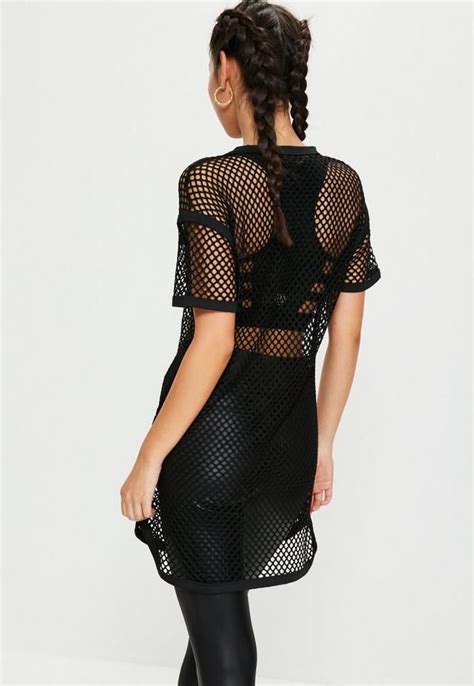 Active Black Fishnet Oversized T Shirt Missguided With Images Clothes