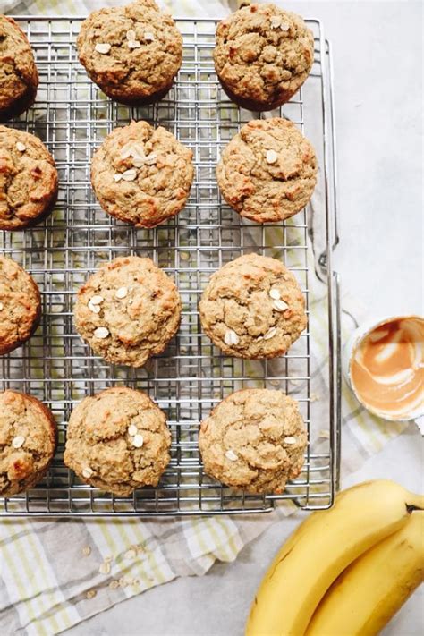 Oatmeal Banana Peanut Butter Muffins The Healthy Maven